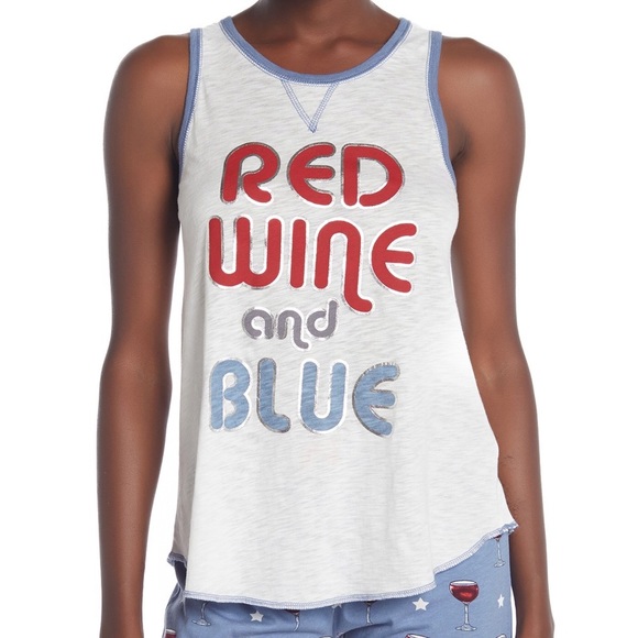 PJ Salvage Other - PJ Salvation Pajama Tank Top - Red Wine & Blue
